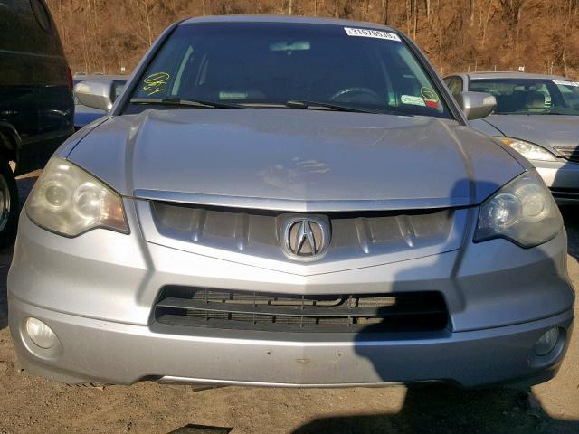 5J8TB18257A009303 - 2007 ACURA RDX SILVER photo 9