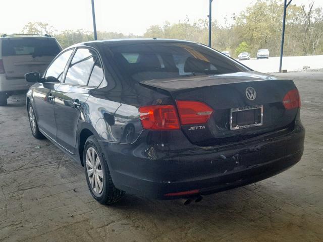 3VW2K7AJ5BM394109 - 2011 VOLKSWAGEN JETTA BASE 黑色 照片 3