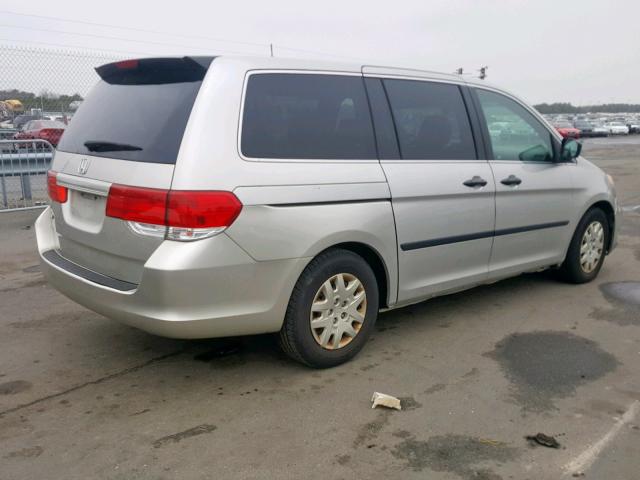 5FNRL38209B043757 - 2009 HONDA ODYSSEY LX SILVER photo 4