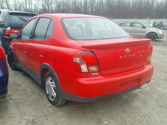 JTDBT1236Y0002635 - 2000 TOYOTA ECHO RED photo 3