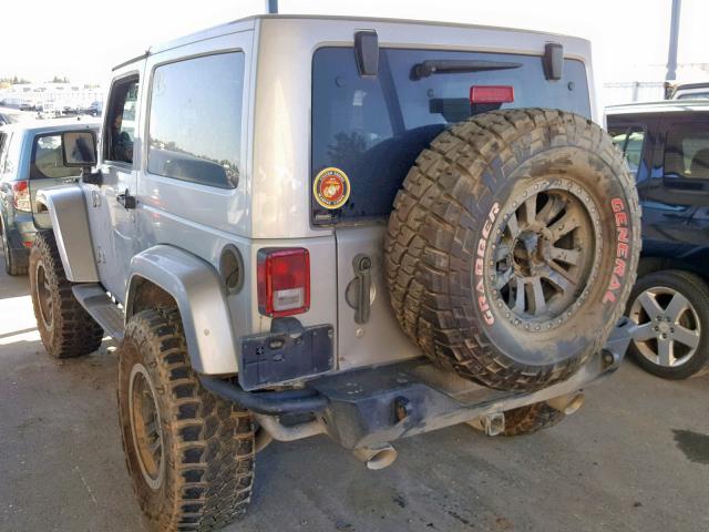 1C4AJWBGXEL109795 - 2014 JEEP WRANGLER S SILVER photo 3