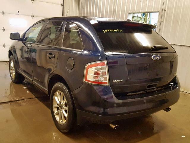 2FMDK4JC1ABB59911 - 2010 FORD EDGE SEL BLUE photo 3