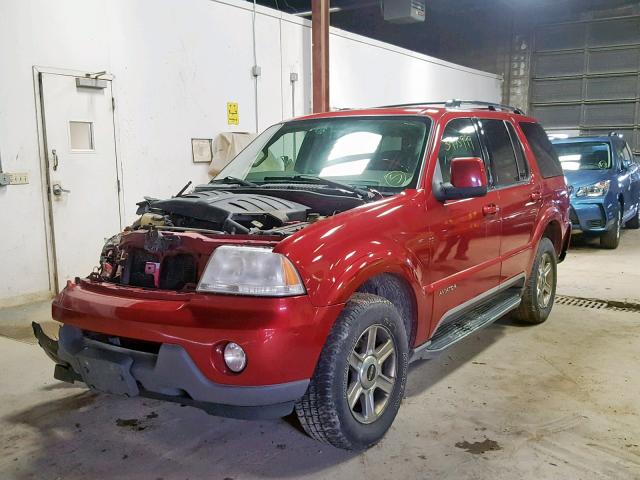 5LMEU88H54ZJ41949 - 2004 LINCOLN AVIATOR Tünd qırmızı foto 2