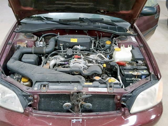 4S3BH635417309328 - 2001 SUBARU LEGACY L MAROON photo 7