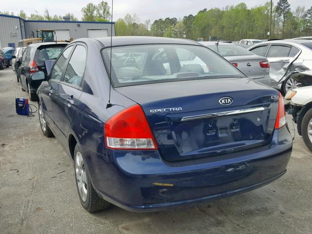 KNAFE221595626363 - 2009 KIA SPECTRA EX BLUE photo 3