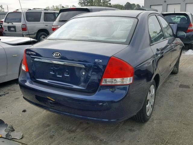 KNAFE221595626363 - 2009 KIA SPECTRA EX BLUE photo 4