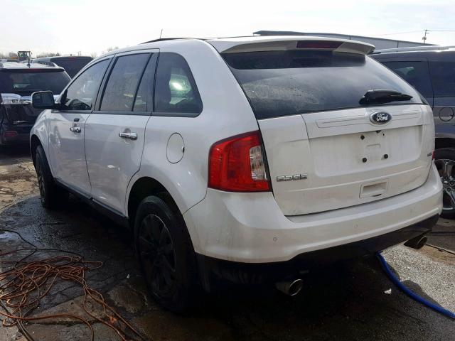 2FMDK3JC7BBA63924 - 2011 FORD EDGE SEL WHITE photo 3