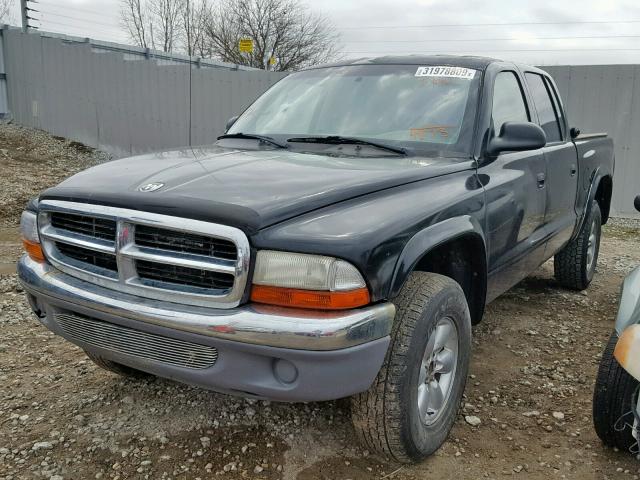 1D7HG48X33S184873 - 2003 DODGE DAKOTA QUA BLACK photo 2