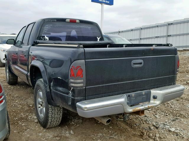 1D7HG48X33S184873 - 2003 DODGE DAKOTA QUA BLACK photo 3