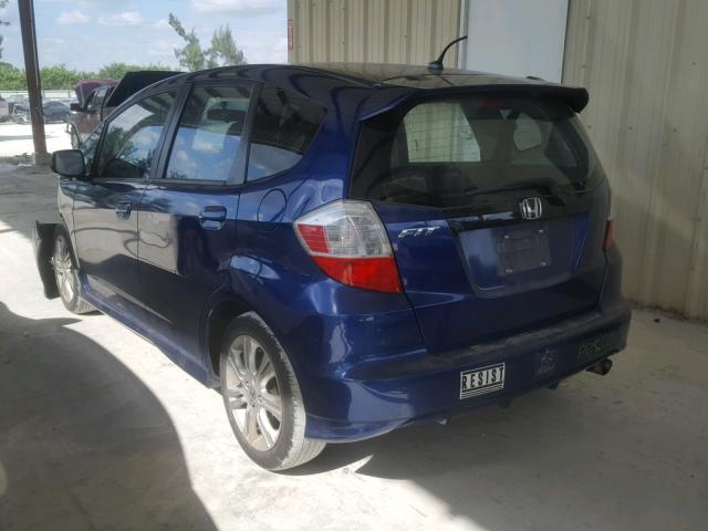 JHMGE88429S026377 - 2009 HONDA FIT SPORT BLUE photo 3