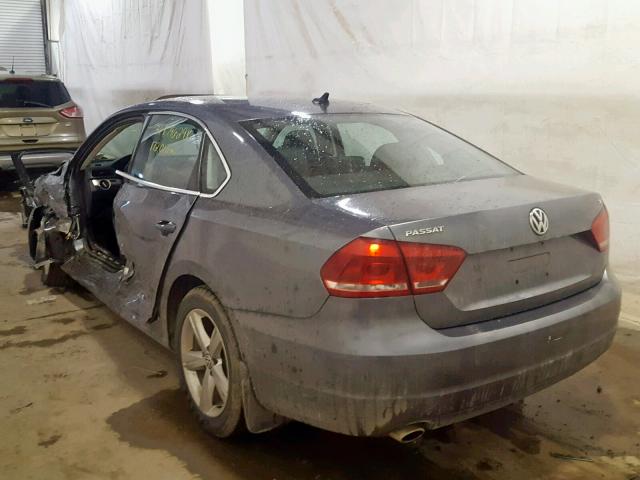 1VWBP7A30CC046465 - 2012 VOLKSWAGEN PASSAT SE GRAY photo 3