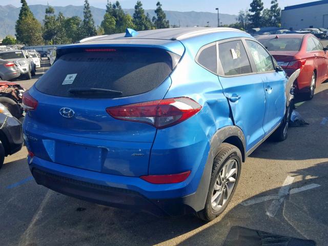 KM8J3CA41JU740032 - 2018 HYUNDAI TUCSON SEL BLUE photo 4