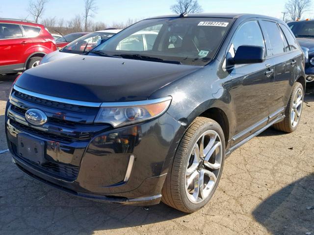 2FMDK4AK7BBA74046 - 2011 FORD EDGE SPORT BLACK photo 2