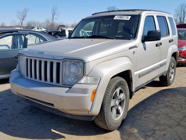 1J8GN28K88W224653 - 2008 JEEP LIBERTY SP SILVER photo 2