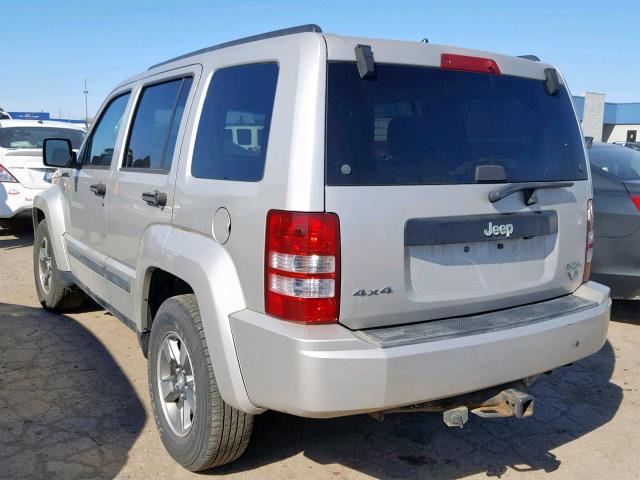 1J8GN28K88W224653 - 2008 JEEP LIBERTY SP SILVER photo 3