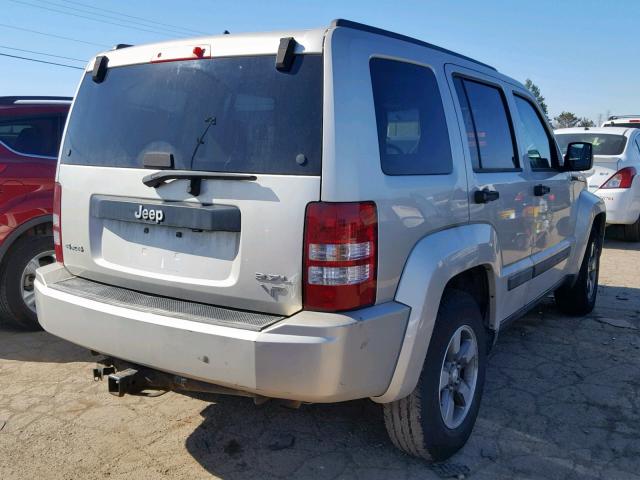 1J8GN28K88W224653 - 2008 JEEP LIBERTY SP SILVER photo 4