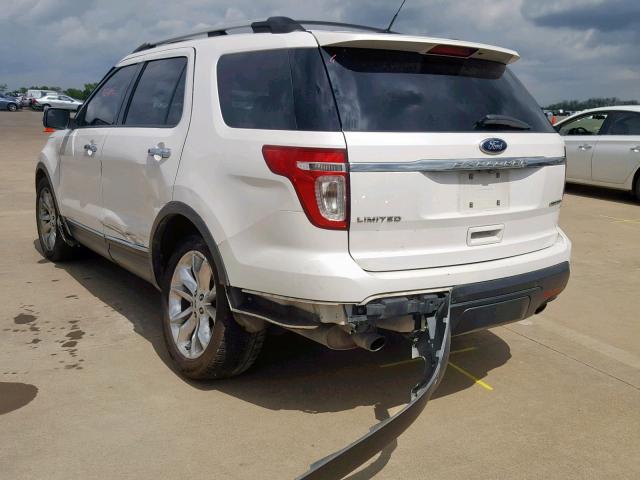 1FM5K7F85FGA02988 - 2015 FORD EXPLORER L WHITE photo 3