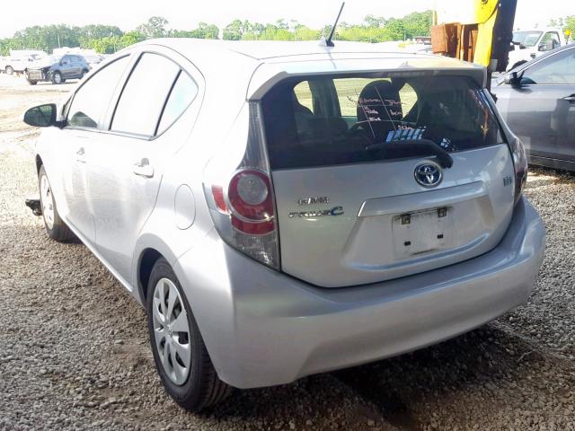 JTDKDTB33C1508208 - 2012 TOYOTA PRIUS C SILVER photo 3