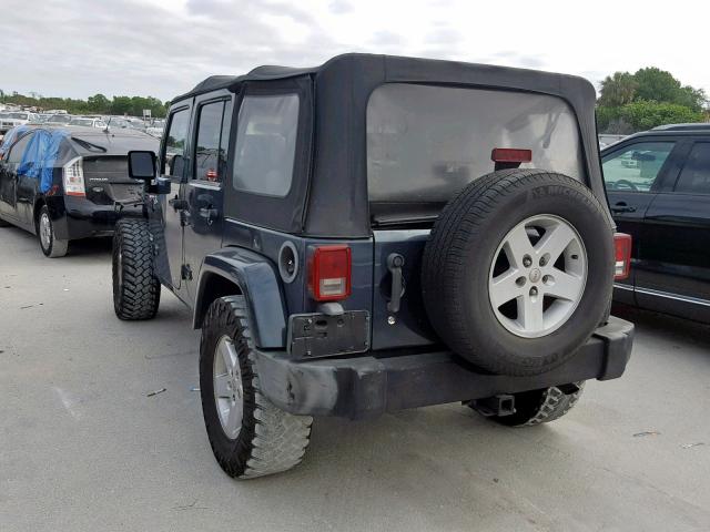 1J4GB59107L102709 - 2007 JEEP WRANGLER S BLUE photo 3