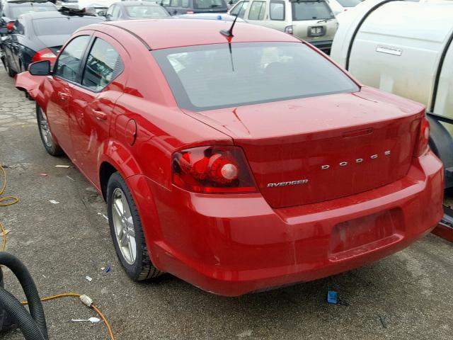 1B3BD1FBXBN508592 - 2011 DODGE AVENGER MA RED photo 3