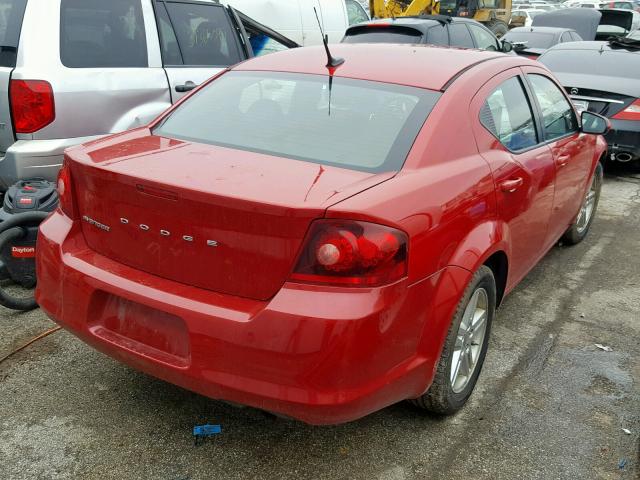 1B3BD1FBXBN508592 - 2011 DODGE AVENGER MA RED photo 4