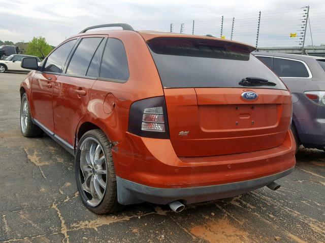 2FMDK38C27BA78361 - 2007 FORD EDGE SEL ORANGE photo 3