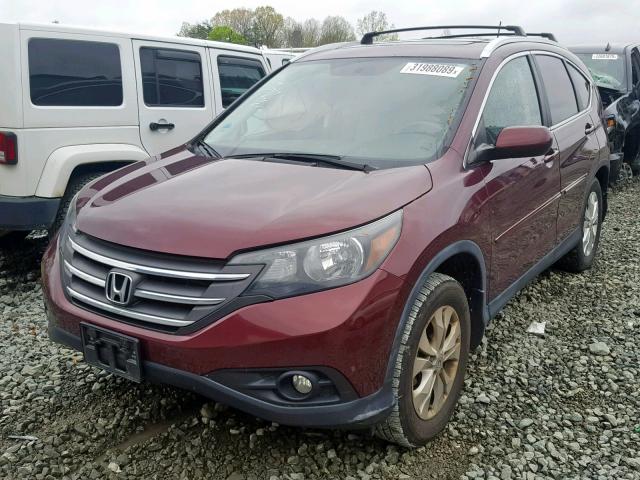 5J6RM4H75CL029365 - 2012 HONDA CR-V EXL MAROON photo 2