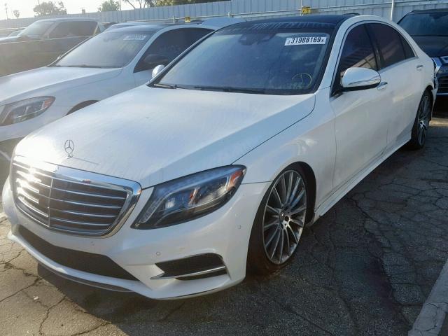 WDDUG8CB0FA094530 - 2015 MERCEDES-BENZ S 550 WHITE photo 2