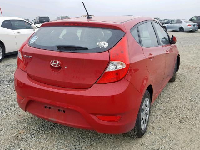 KMHCT5AE2HU316947 - 2017 HYUNDAI ACCENT SE RED photo 4