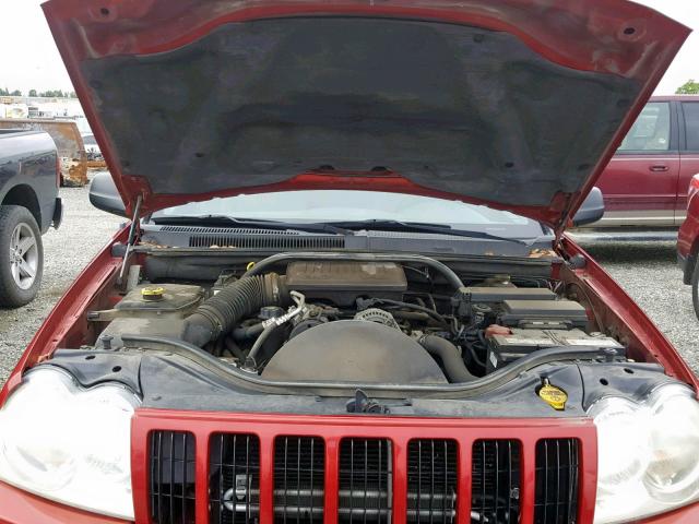 1J4GR48K05C543057 - 2005 JEEP GRAND CHER RED photo 7