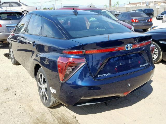 JTDBVRBD8GA000377 - 2016 TOYOTA MIRAI BLUE photo 3