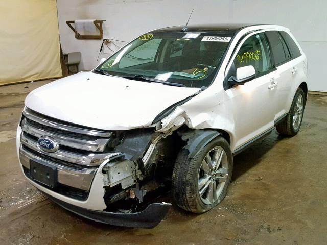 2FMDK3JCXDBA65637 - 2013 FORD EDGE SEL WHITE photo 2