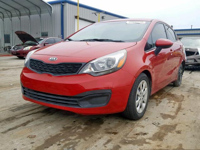 KNADM4A34E6402515 - 2014 KIA RIO LX RED photo 2