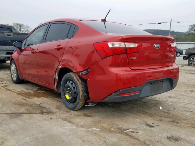 KNADM4A34E6402515 - 2014 KIA RIO LX RED photo 3