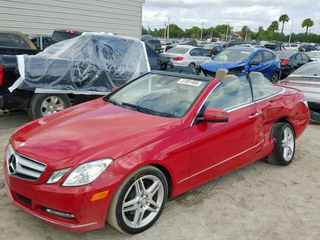 WDDKK5KF2DF187395 - 2013 MERCEDES-BENZ E 350 RED photo 2