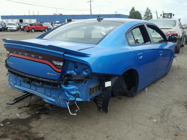 2C3CDXL99GH288096 - 2016 DODGE CHARGER SR BLUE photo 4