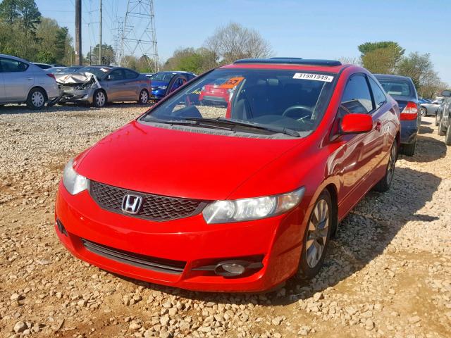 2HGFG12839H512232 - 2009 HONDA CIVIC EX RED photo 2