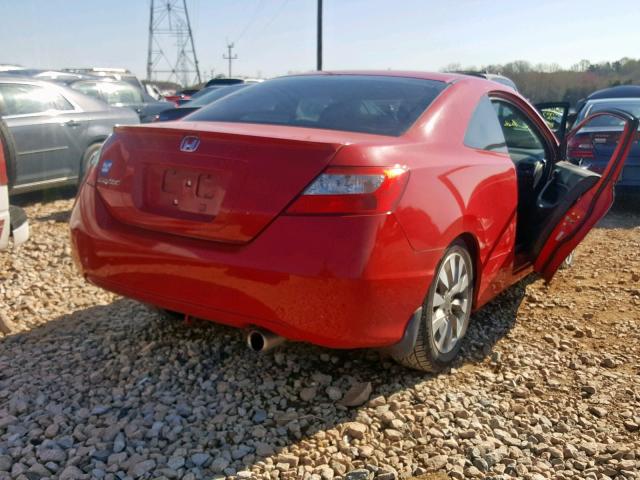 2HGFG12839H512232 - 2009 HONDA CIVIC EX RED photo 4