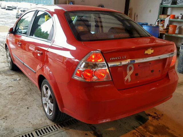 KL1TG5DE7AB044716 - 2010 CHEVROLET AVEO LT RED photo 3