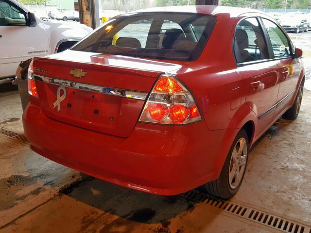 KL1TG5DE7AB044716 - 2010 CHEVROLET AVEO LT RED photo 4