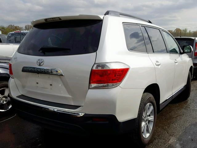 5TDZK3EH4DS127595 - 2013 TOYOTA HIGHLANDER WHITE photo 4