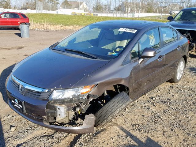 19XFB2F97CE336326 - 2012 HONDA CIVIC EXL GRAY photo 2