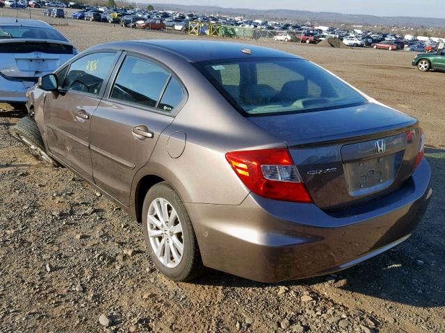 19XFB2F97CE336326 - 2012 HONDA CIVIC EXL GRAY photo 3