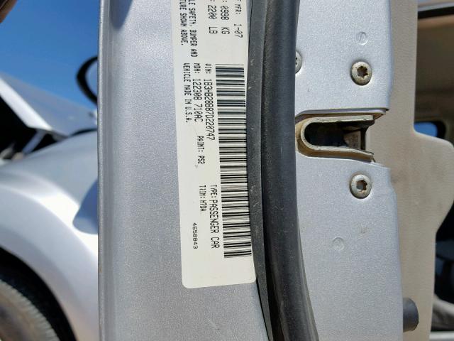 1B3HB28B87D220747 - 2007 DODGE CALIBER SILVER photo 10