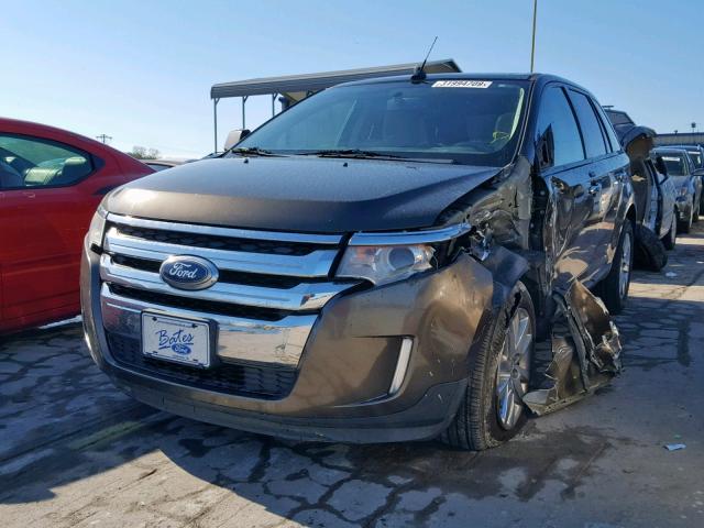 2FMDK4JC5BBA74040 - 2011 FORD EDGE SEL BLACK photo 2