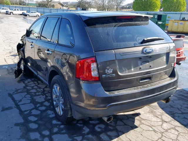 2FMDK4JC5BBA74040 - 2011 FORD EDGE SEL BLACK photo 3