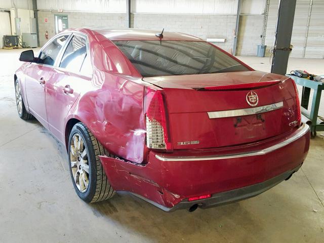 1G6DS57VX80171444 - 2008 CADILLAC CTS HI FEA MAROON photo 3