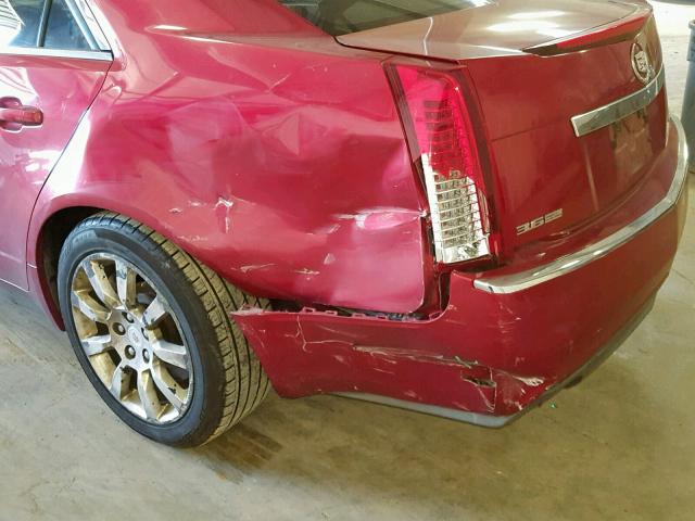 1G6DS57VX80171444 - 2008 CADILLAC CTS HI FEA MAROON photo 9