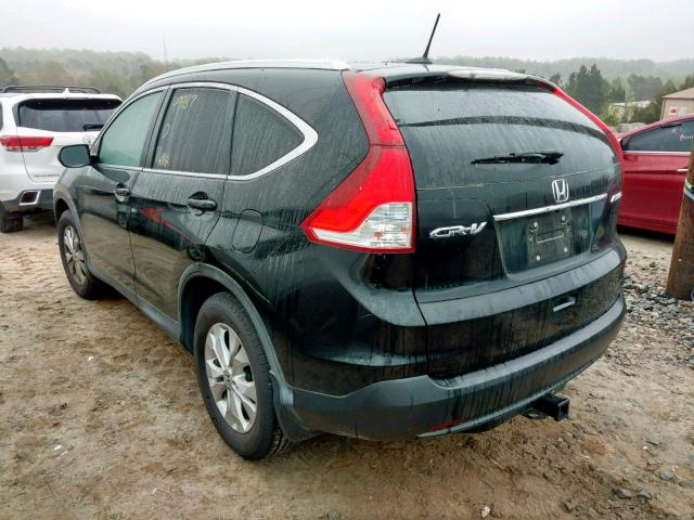 2HKRM4H78DH654693 - 2013 HONDA CR-V EXL BLACK photo 3