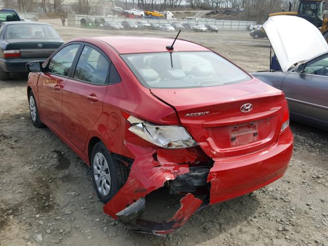 KMHCT4AE2GU128597 - 2016 HYUNDAI ACCENT SE RED photo 3